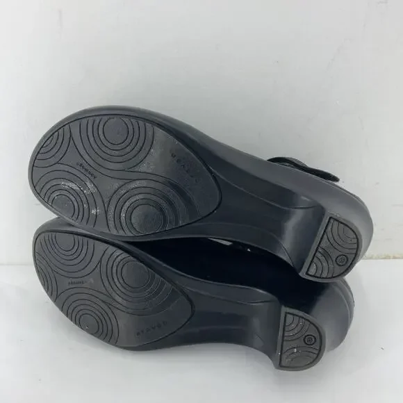 Aravon Maya Black Leather Mary Jane Shoes Women Size 9 Preowned - Picture 4 of 8